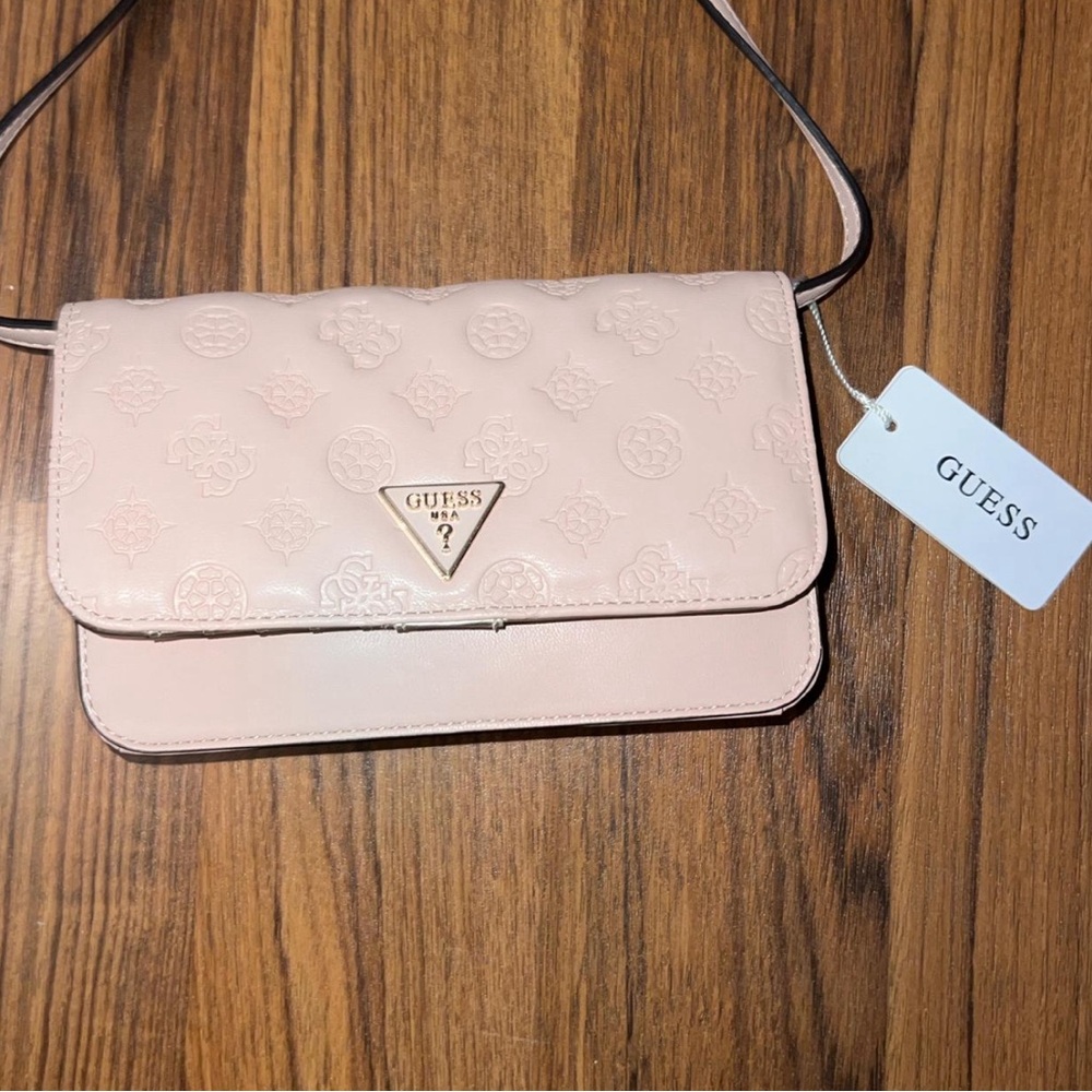 GUESS Pink Embossed Crossbody Bag